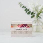 デザイエレガントナーフローラシック金ゴールド&リネンストライプの 名刺 (スタンド正面)