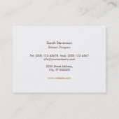 デザイエレガントナーフローラシック金ゴールド&リネンストライプの 名刺 (裏面)