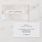 デザイエレガントナーホワイト大理石とシルバーストライプ 名刺 (正面/裏面)