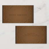 デザイエレガントナーレザー素朴ウエスタンカントリー 名刺 (正面/裏面)