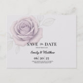 デザイエレガントンパープルバラ日付の保存 案内ポストカード (正面)