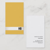 デザイクールモダンナーMonogramマスタードイエロー 名刺 (正面/裏面)