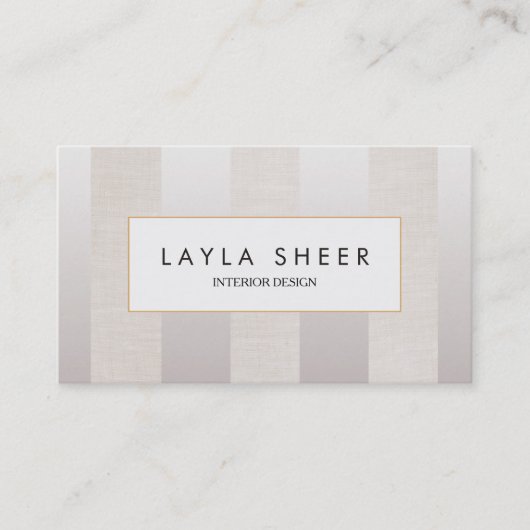 デザイスタイリッシュナーフェイクきらめくとリネンストライプ2 名刺 (正面)