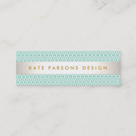デザイスタイリッシュナーモダンミントとホワイトパターン スキニー名刺