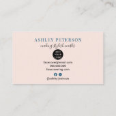 デザイナのピンモダンクをカバーする編集可能マスク顔 名刺 (裏面)