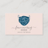 デザイナのピンモダンクをカバーする編集可能マスク顔 名刺 (正面)