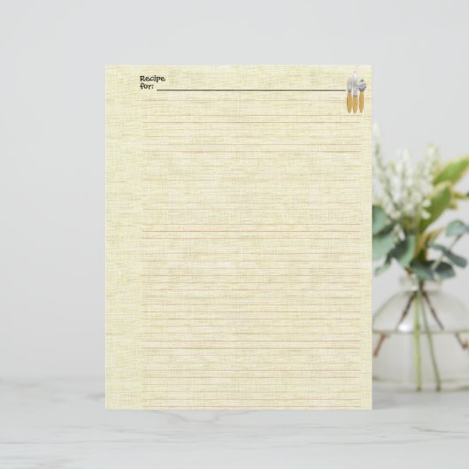 デザイナのライン付きレシピ紙 (スタンド正面)