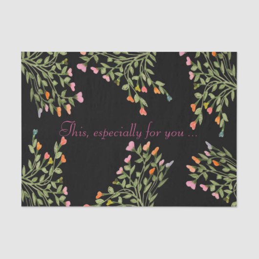 デザイナフローラハート パターン（の模様が）ある 薄葉紙 (正面)