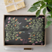 デザイナフローラハート パターン（の模様が）ある 薄葉紙 (ギフト)