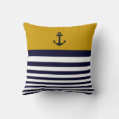 デザイナーいかりの航海のなストライプの装飾的な枕 クッション (裏面)
