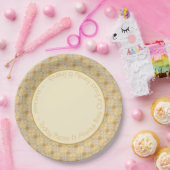 デザイナーとのクラスイパターン（の模様が）あるブ金ゴールド ペーパープレート (パーティー)