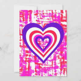 デザイナーのカラフルな生地スタイルの背景とハート 招待状