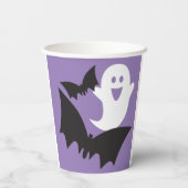 デザイナーのハロウィン！こうもりと幽霊 紙コップ (裏面)