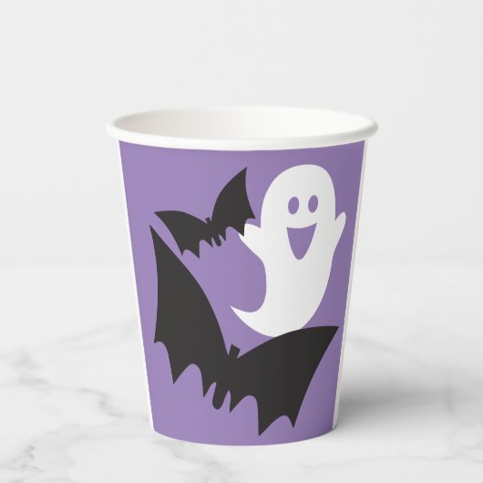 デザイナーのハロウィン!こうもりと幽霊 紙コップ (裏面)