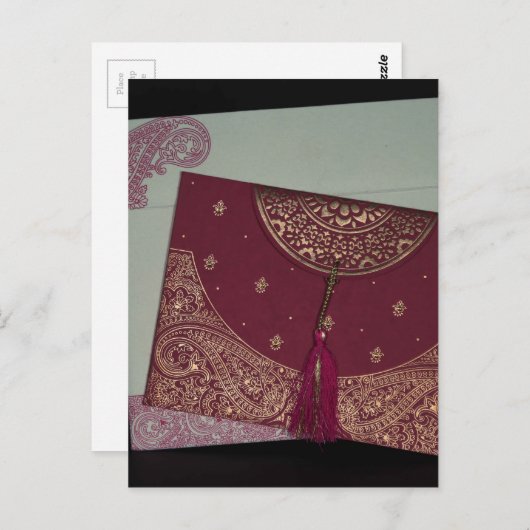デザイナーのヒンズー教の結婚式の招待状を入手 ポストカード (正面/裏面)