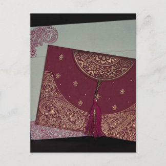 デザイナーのヒンズー教の結婚式の招待状を入手 ポストカード