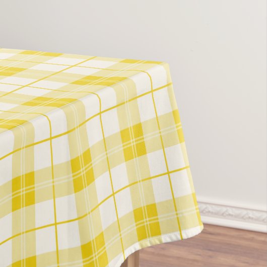 デザイナーの格子模様レモン黄色と白 テーブルクロス (インサイチュ)