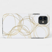 デザイナーの白書き込みパターン金ゴールド Case-Mate iPhoneケース (裏面(横))
