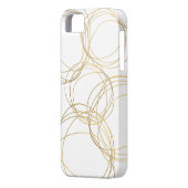 デザイナーの白書き込みパターン金ゴールド Case-Mate iPhoneケース (裏面左)