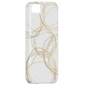 デザイナーの白書き込みパターン金ゴールド Case-Mate iPhoneケース (裏面/右)