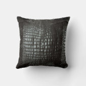 デザイナーわに皮のダークグレーのマット クッション (裏面)