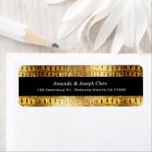 デザイナーアリゲーターワニの肌の光沢のある金ゴールドブラック ラベル (インサイチュ)