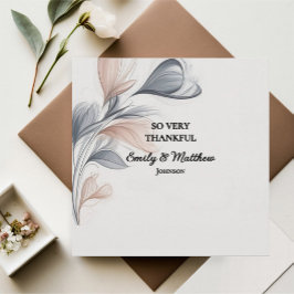 デザイナーウォーターカラーフローラルサンキューカード サンキューカード