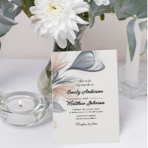 デザイナーウォーターカラーフローラ結婚式招待状