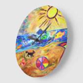 デザイナーウォール時計 – オーシャンビュー – トップギフト ラージ壁時計 (傾斜)