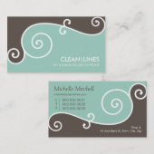 デザイナーカードアールヌーボーカール分割 名刺 (正面/裏面)