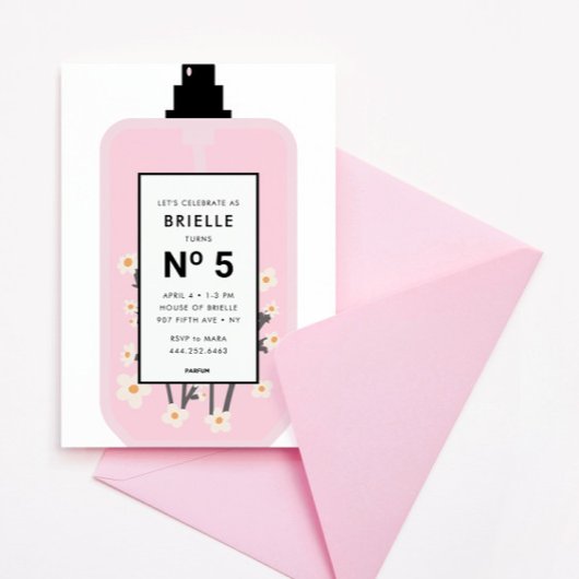 デザイナーキッズパフューム美しいスパ誕生日 招待状