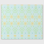 デザイナーギフトラップとパステルフローラ ラッピングペーパー (フラット)