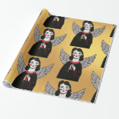 デザイナークリスマスエンジェルパターンラッピング紙 ラッピングペーパー (アンロールド)