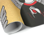 デザイナークリスマスエンジェルパターンラッピング紙 ラッピングペーパー (ロールコーナー)