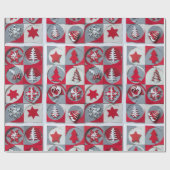 デザイナークリスマスパターンラッピング紙 ラッピングペーパー (フラット)