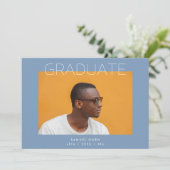 デザイナーグラーモダンド2枚の写真卒業 案内状 (スタンド正面)