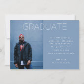 デザイナーグラーモダンド2枚の写真卒業 案内状 (裏面)