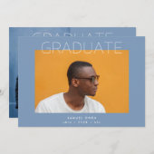 デザイナーグラーモダンド2枚の写真卒業 案内状 (正面/裏面)