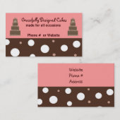 デザイナーケーキピンク&チョコレート 名刺 (正面/裏面)