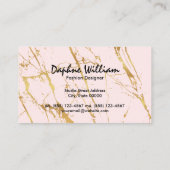デザイナーコレクション | 金ゴールドピンクマーブル 名刺 (裏面)