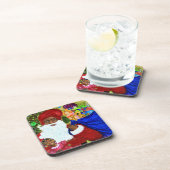 デザイナーコースターのブラックサンタセット – クリスマス コースター (右側)