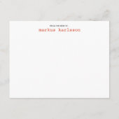 デザイナースクライブルNo. 2個人文房具/フラットN ノートカード (裏面)