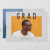 デザイナースクリプトグレーモダン2枚の写真 案内状 (正面/裏面)