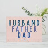 デザイナースクリプト父の日のブルースモダン写真 案内状 (スタンド正面)