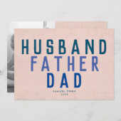 デザイナースクリプト父の日のブルースモダン写真 案内状 (正面/裏面)