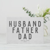 デザイナースクリプト父の日の灰色のモダン写真 案内状 (スタンド正面)