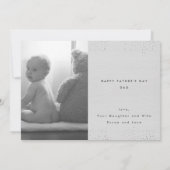 デザイナースクリプト父の日の灰色のモダン写真 案内状 (裏面)