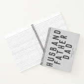 デザイナースクリプト父の日の灰色のモダン日記 ノートブック (内部)