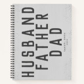 デザイナースクリプト父の日の灰色のモダン日記 ノートブック (正面)