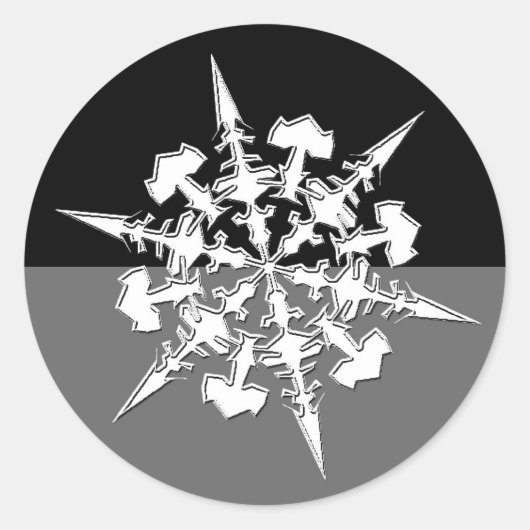 デザイナースノーフレークホリデーカードエンベロープシール ラウンドシール (正面)